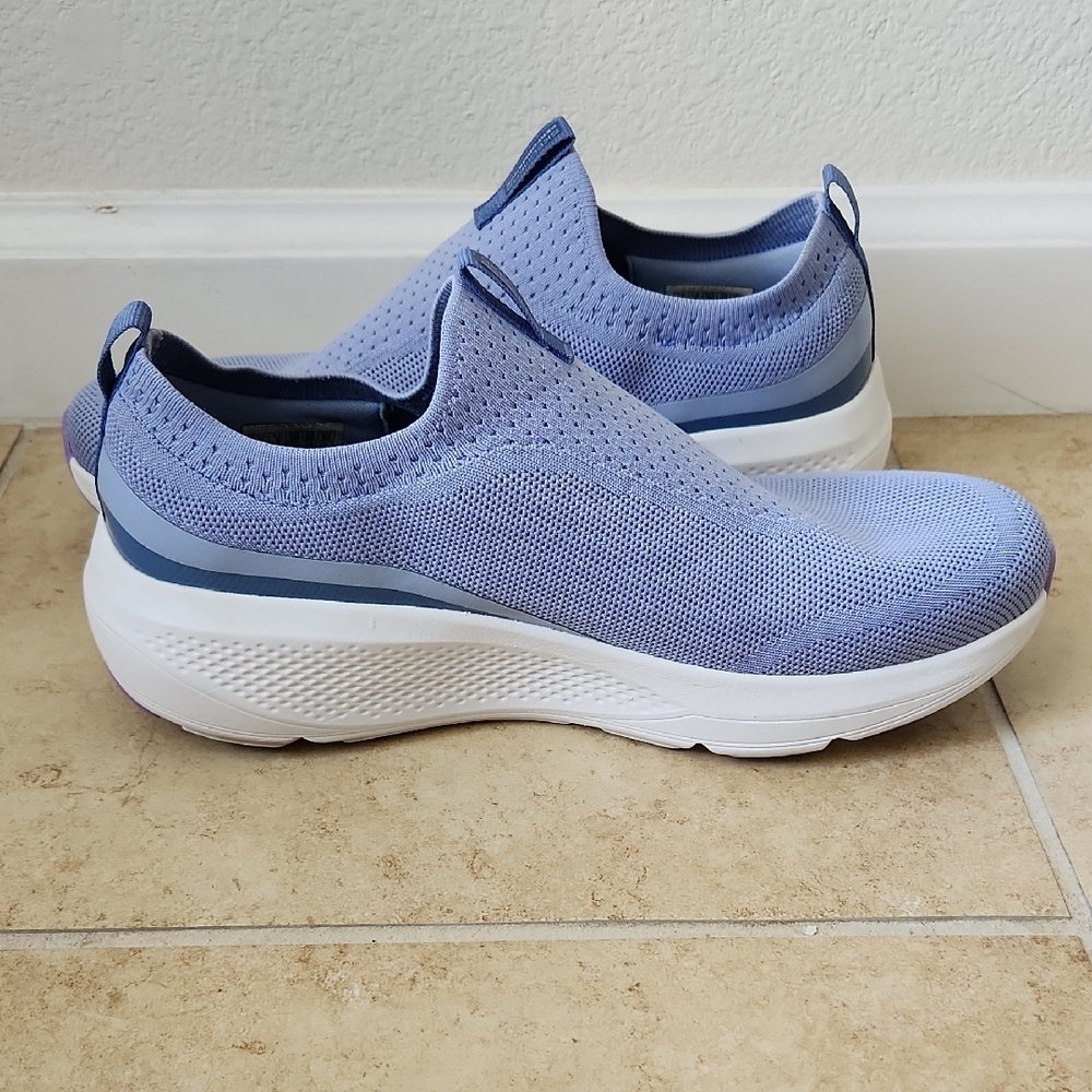 Skechers Women's Light Blue Slip-On Sneakers - Picture 8 of 16